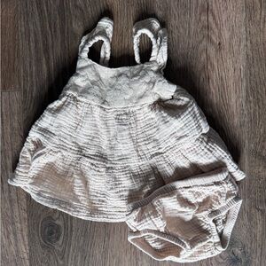 Carters Gauze floral detail dress with bummies 3M baby